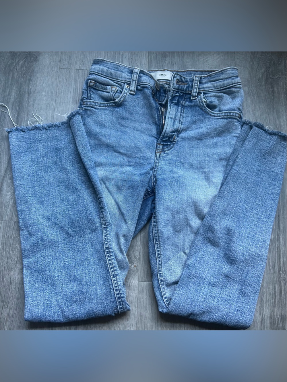 Mango Straight-Leg Jeans in Light Blue